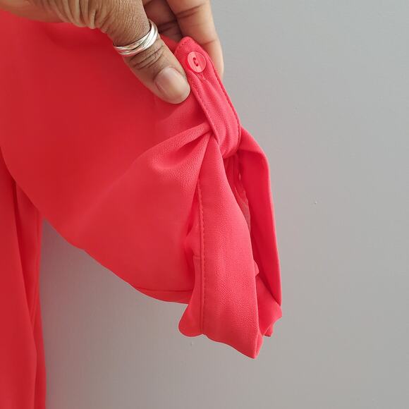 A. Byer Red Lightweight Summer Pullover Drawstring Waist Dress Size L - Picture 5 of 9